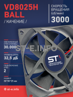 Вентилятор  VD8025H Ball (качения) 12V - st-e.info - Балашиха