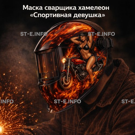 Маска сварщика хамелеон «Спортивная девушка» (YXE-718G PRO) - st-e.info - Балашиха